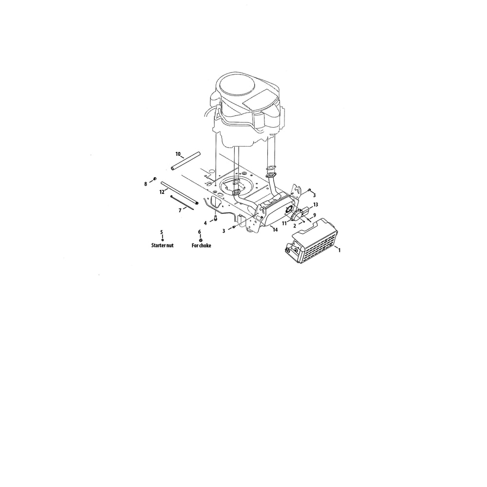 Engine Accessories Diagram and Parts List for 13AF91AP056  Cub Cadet Lawn Tractor